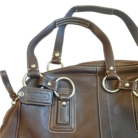 Coach 10581 Brown Leather Soho Large Satchel Carry All Bowling Bag Purse - Picture 5 of 10